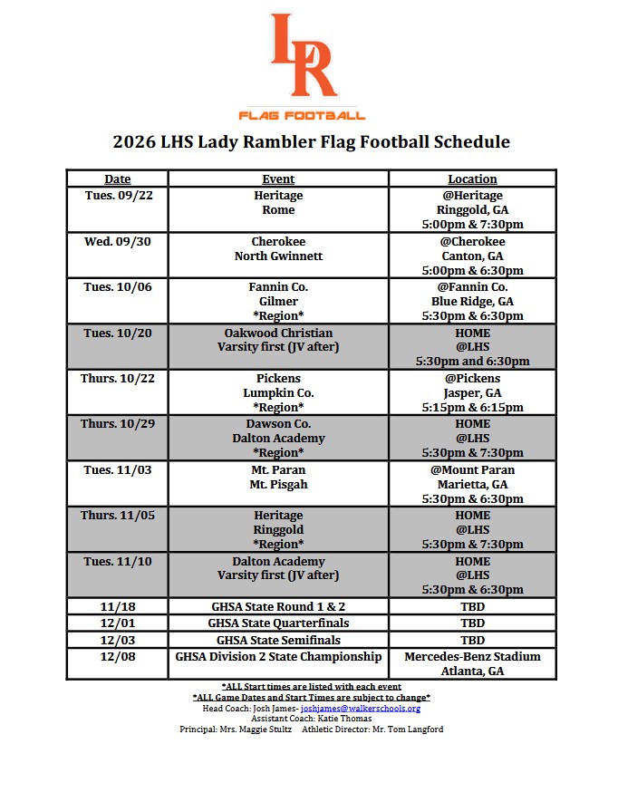 Ramblers flag football